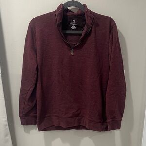 George Men's Zip-Front Pullover Sweater - Maroon